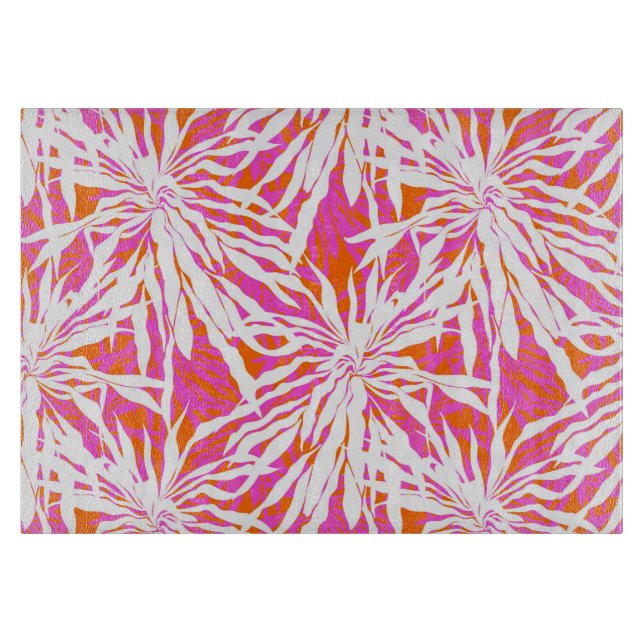 Tropical Palm Leaves Cutting Board (Front)