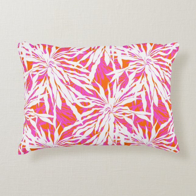 Tropical Palm Leaves Decorative Pillow (Front)