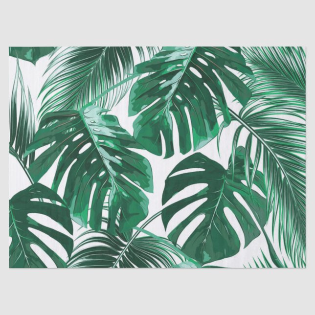 Tropical Palm Leaves Decoupage Tissue Tissue Paper (Front)
