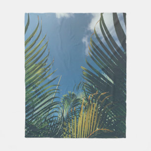 TROPICAL PALM LEAVES FLEECE BLANKET