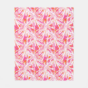 Tropical Palm Leaves Fleece Blanket