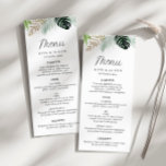 tropical palm leaves greenery floral wedding menu<br><div class="desc">tropical palm leaves greenery floral wedding. The colour and text can be personalized.</div>