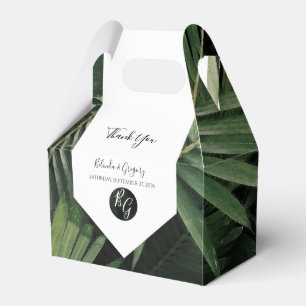 Tropical Palm Leaves Greenery Wedding Favor Box