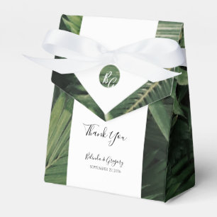 Tropical Palm Leaves Greenery Wedding Favor Box