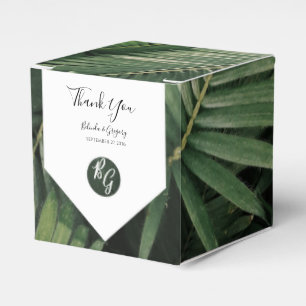 Tropical Palm Leaves Greenery Wedding  Favor Box