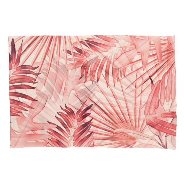 Tropical Palm Leaves, Hawaiian Stylish Pattern. Pillowcase (Front)