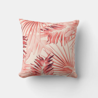 Tropical Palm Leaves, Hawaiian Stylish Pattern. Throw Pillow
