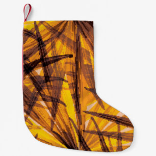 Tropical palm leaves illustration pattern small christmas stocking