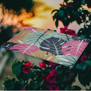 Tropical Palm Leaves in Pink & Blue   Decorative Cutting Board