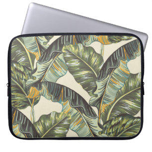 Tropical palm leaves, jungle leaf seamless vintag laptop sleeve