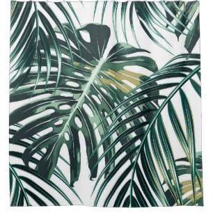 Tropical palm leaves, jungle leaves seamless flora