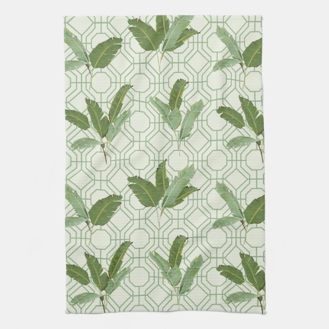 Tropical Palm Leaves Kitchen Towel (Vertical)