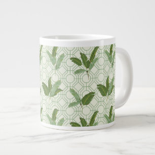 Tropical Palm Leaves Large Coffee Mug