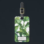 tropical palm leaves luggage tag label<br><div class="desc">A lovely tropical palm leaves/foliage design.. A perfect luggage tag for your traveling adventures and holidays!  Lots of matching items in the collection.</div>