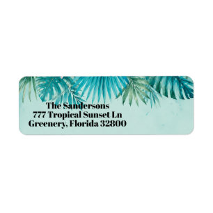 Tropical Palm Leaves Modern Coastal Watercolor