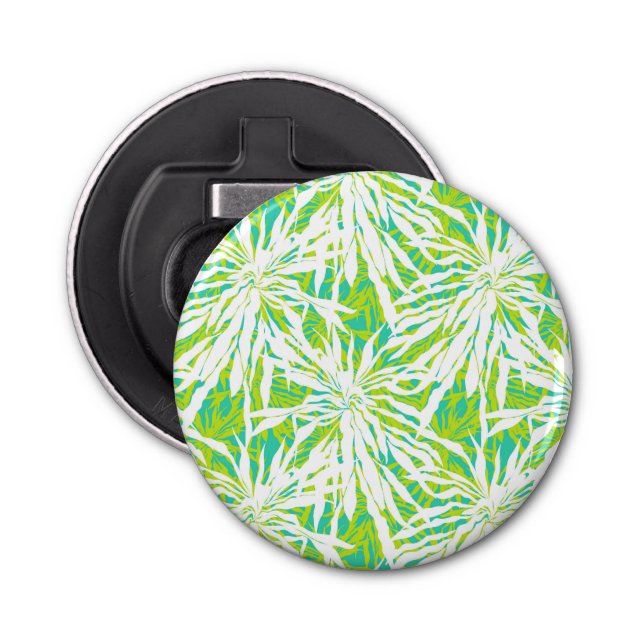 Tropical Palm Leaves Pattern Bottle Opener (Front)