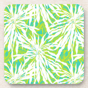 Tropical Palm Leaves Pattern Coaster