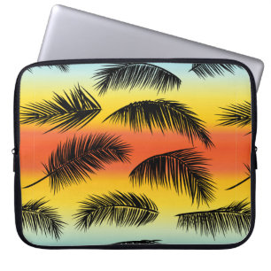 Tropical palm leaves pattern laptop sleeve