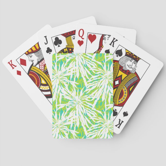 Tropical Palm Leaves Pattern Playing Cards (Back)