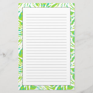 Tropical Palm Leaves Pattern Stationery
