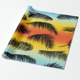 Tropical palm leaves pattern wrapping paper