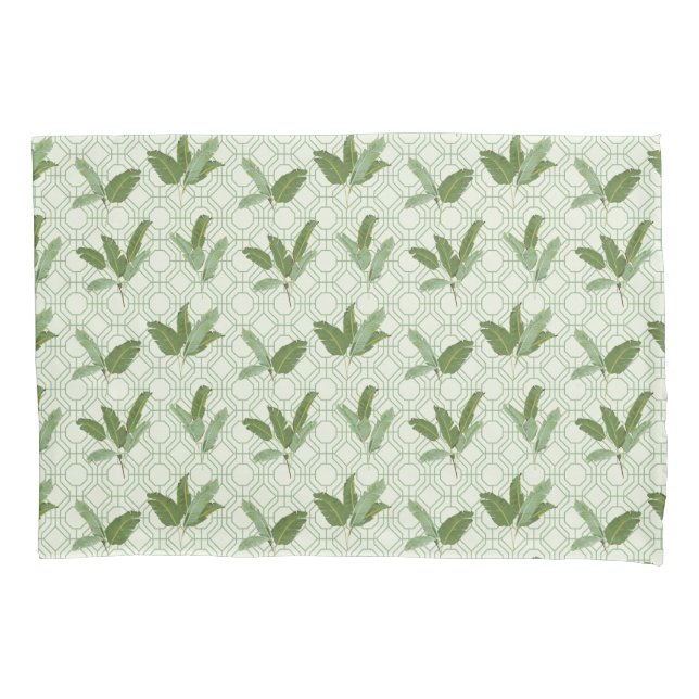 Tropical Palm Leaves Pillowcase (Front-Left)