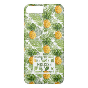 Tropical Palm Leaves & Pineapples Add Your Name iPhone 8 Plus/7 Plus Case