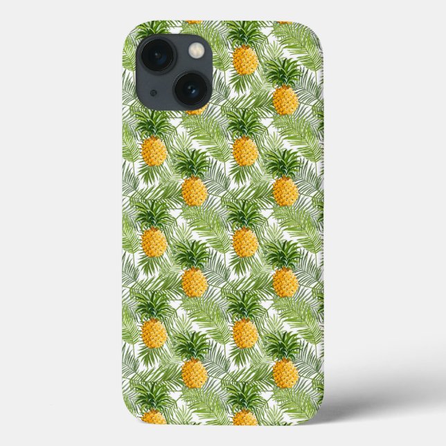 Tropical Palm Leaves & Pineapples Case-Mate iPhone Case (Back)