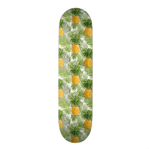 Tropical Palm Leaves & Pineapples Skateboard