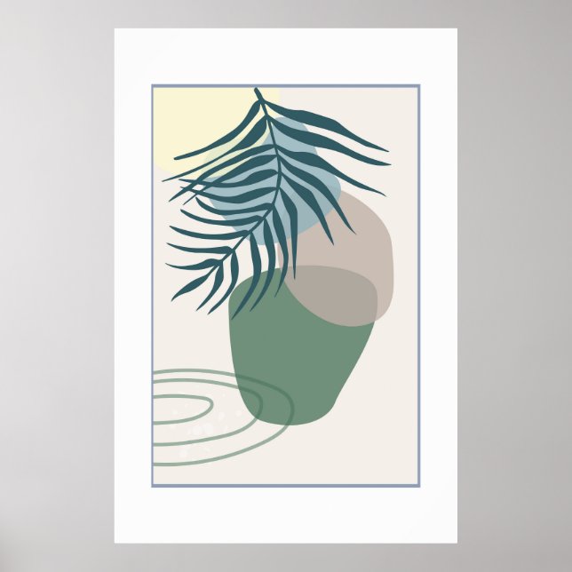 Tropical palm leaves poster (Front)