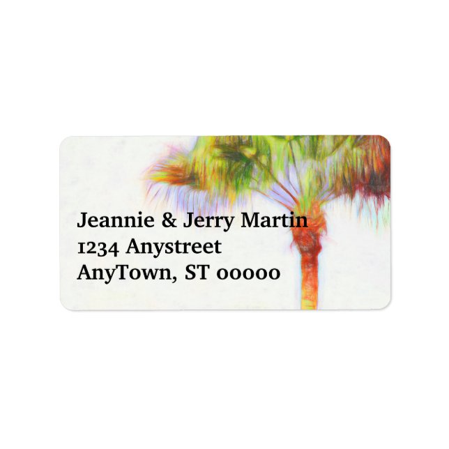 tropical palm leaves return address labels (Front)
