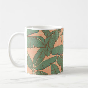 Tropical palm leaves seamless background coffee mug