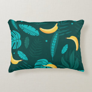 Tropical palm leaves Seamless pattern. Banana leav Accent Pillow