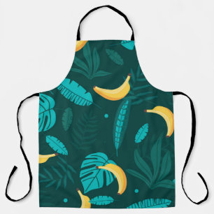 Tropical palm leaves Seamless pattern. Banana leav Apron