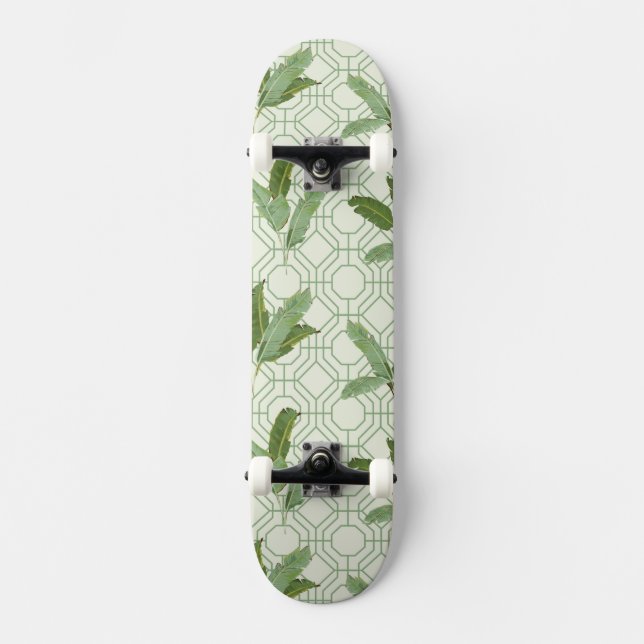 Tropical Palm Leaves Skateboard (Front)