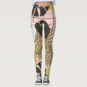 Tropical palm leaves, stylish summer. leggings