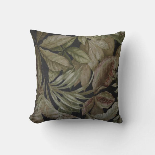 TROPICAL PALM LEAVES THROW PILLOW (Front)