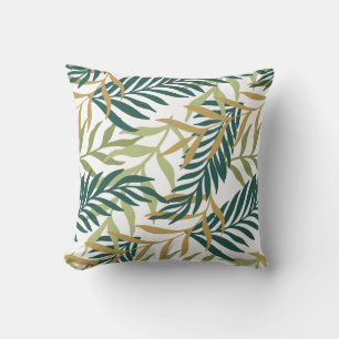 Tropical Palm Leaves Throw Pillow
