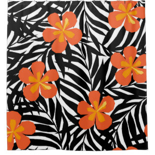Tropical palm leaves, vintage applique style.