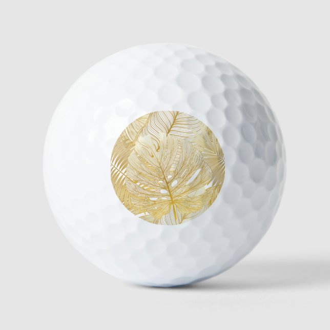Tropical palm leaves: vintage pattern. golf balls (Front)
