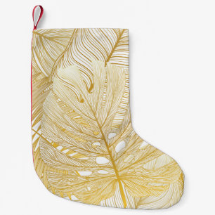 Tropical palm leaves: vintage pattern. small christmas stocking