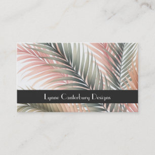 Tropical Palm Leaves Watercolors  Business Card