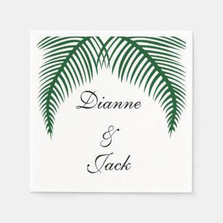 Tropical Palm Leaves Wedding Napkin