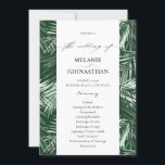 Tropical Palm Leaves Wedding Program - Green<br><div class="desc">Invite your guests into your wedding with your beautiful Wedding ceremony Tropical Palm Leaves Wedding Ceremony Programs. These wedding ceremony programs feature hand painted watercolor green, tropical greenery to give your programs custom luxury without the price. They are great for summer weddings, beach weddings, tropical weddings, and destination weddings. Quickly...</div>