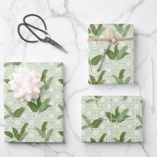 Tropical Palm Leaves Wrapping Paper Sheet