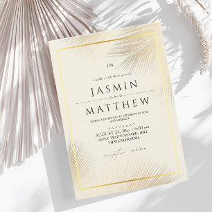 Tropical Palm Modern Wedding Invitation