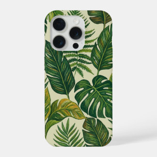 ​Tropical Palm & Monstera Leaves Botanical Phone C iPhone 15 Pro Case