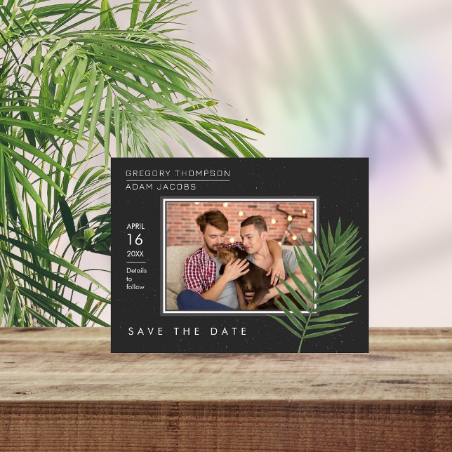 Tropical Palm Night Sky Minimalist Save The Date (Creator Uploaded)