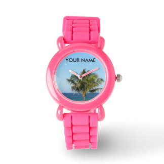 Tropical Palm Ocean Horizon Timepiece Design Watch