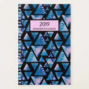 Tropical Palm Paradise Pink Blue 2019 Personalized Planner